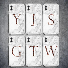 Load image into Gallery viewer, White A-Z Marble Texture Phone Cover For Iphone 12 Mini Soft Silicone Back Case Solid Name Phone Case Luxury Screen Camera Protection Shockproof Soft Cover
