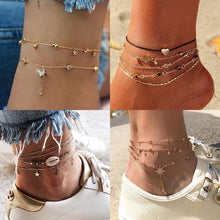 Load image into Gallery viewer, Luxury Bohemian Star Shell Ankle Bracelet Foot Jewelry Brecelet Simple Shell Anklets for Women Summer Style
