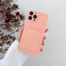 Load image into Gallery viewer, Soft Silicone Card Phone Case for IPhone 13  12 Pro Max Shockproof Protector Cover for IPhone 14 Plus Cases Heavy Duty Solid Slim Lightweight Anti-Shock Cover for iPhone
