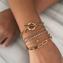 Load image into Gallery viewer, Bohemian Geometric Crystal Multi Layer Bracelets Bangles Charm Adjustable Lasso Bracelet Set For Women Luxury  Jewelry Gifts
