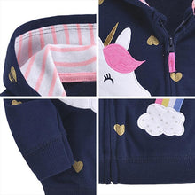 Load image into Gallery viewer, Newborn Baby Girls Clothes Autumn Winter Floral Outerwear Hooded Jacket Coat for 0-3T IN Unicorn

