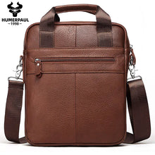 Load image into Gallery viewer, HUMERPAUL New Men Bag Shoulder 100% Genuine Leather Cheap Shoulder Handbags High Capacity Cross Bags for Men
