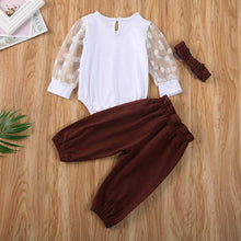 Load image into Gallery viewer, Newborn Baby Girl Two Pieces Set Long Sleeve Top Pant Headband Clothing Sets Perfect Gift For Kids

