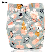 Load image into Gallery viewer, Modern Printed Bamboo Charcoal Inner Pocket Diaper For Baby Reusable Cloth Diaper Nappies With Double Leg Gusset In Modern Printed Design For Baby and Kids

