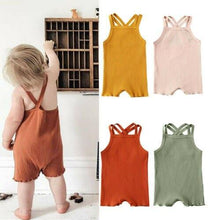 Load image into Gallery viewer, Luxury Modern Baby Kids Boy and Girl Infant Romper Jumpsuit Cotton Outfits Set Ribbed Solid Clothes For Kids
