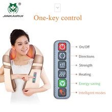 Load image into Gallery viewer, JinKaiRui U Shape Electrical Shiatsu Body Shoulder Neck Massager Back Infrared 4D kneading Massage Car Home Best Gift HealthCare
