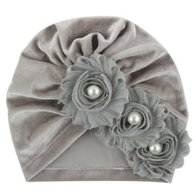 Load image into Gallery viewer, Handmade Baby Accessories Newborn Kids Baby Boy Girl Indian Turban Twist Knot Beanie Hat Pearl Flower Style
