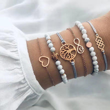 Load image into Gallery viewer, Modern Fashion New Luxury Different Style Elegant Elephant Tree Of Life Tassel Chain Bracelet Sets For Women Jewelry Trend Sets For Her
