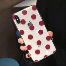 Load image into Gallery viewer, Transparent  Phone Case For iPhone 13 12 11 14 Pro Little Dots Love Heart Clear Back Cover Vintage Women Girls Soft Anti-Scratch Protective Cases for iPhone

