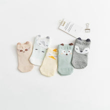 Load image into Gallery viewer, 5 Pairs Thin Combed Cotton Cute Animal Baby Socks Mesh Short Socks For Newborns Boys &amp; Girls
