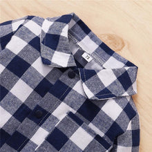 Load image into Gallery viewer, Spring Autumn Newborn Cotton  Casual classic Plaid Collar Jumpsuit for Baby Boys / Girls In Elegant Retro Modern Style
