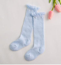 Load image into Gallery viewer, Non-slip Cotton Princess Knee High Long Skin-friendly Socks With Bow Mesh Newborn For Baby Girls
