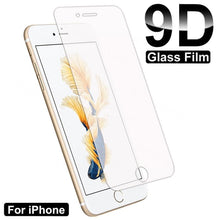 Load image into Gallery viewer, 9D Full Protection Glass For iPhone 7 8 6 6S Plus Transparent Screen Protector For iPhone 5 5C 5S SE 2020 Tempered Glass Film Tempered Glass Screen Protector Guards Protects From Crash &amp; Scratch
