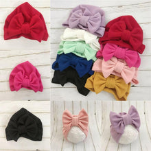 Load image into Gallery viewer, Elegant Winter Autumn Baby Girls Hat Big Bow Cotton Wool Knitted Thick Warm Baby Hat For Girls
