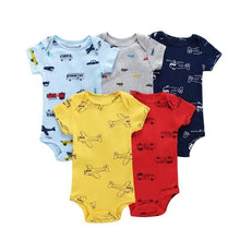 Load image into Gallery viewer, 5PCS/SET Baby Bodysuit Newborn Clothes Short Sleeve Cotton Unisex Body Clothing Pajams for Kids
