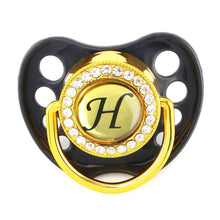 Load image into Gallery viewer, Baby Name Initial Letters Silicone Newborn Kids Dummy Pacifier Nipple Baby Soother Holder Great Babies Gift
