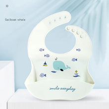 Load image into Gallery viewer, Cute Cartoon Print Baby Bibs Waterproof Soft Silicone Baby Feeding Stuff Dinosaur Pattern Bib For Kids
