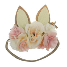 Load image into Gallery viewer, Luxury Christmas Antler Baby Girl Headbands Hair Accessories Xmas Deer Ear Flower Crown Hairband for Newborn Baby
