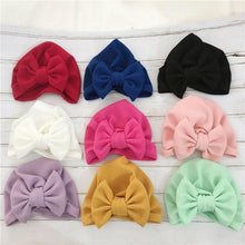 Load image into Gallery viewer, Elegant Winter Autumn Baby Girls Hat Big Bow Cotton Wool Knitted Thick Warm Baby Hat For Girls
