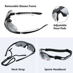 MOVIGOR Polarized Cycling Glasses Sports Men's Sunglasses Road Mountain Bicycle Riding Protection Goggles Eyewear Women 5 Lens