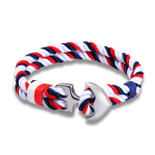 Load image into Gallery viewer, Stainless Steel Anchor Bracelets Luxury For Men Nautical Survival Rope Chain Paracord Bracelet Male Wrap Metal Sport Hooks
