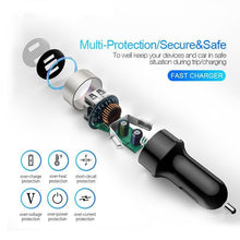 Load image into Gallery viewer, Portable Mini Fast Charger Dual USB Car Durable Phone Charger 5V 3.1A With LED Display Universal Lightweight Phone Charger
