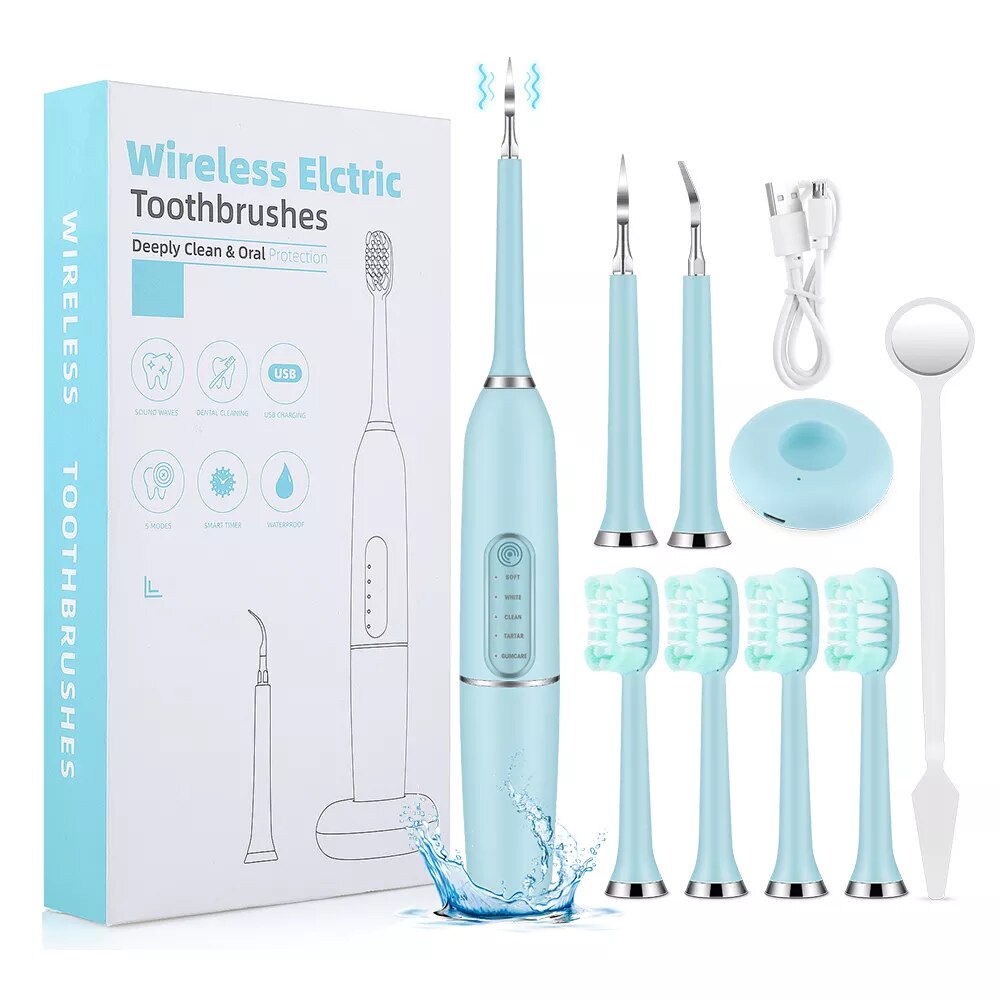 Electric Sonic Dental Calculus Scaler Oral Teeth Tartar Remover Plaque Stains Cleaner Removal Teeth Whitening Portable IPX7 New