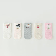 Load image into Gallery viewer, 5 Pairs Thin Combed Cotton Cute Animal Baby Socks Mesh Short Socks For Newborns Boys &amp; Girls

