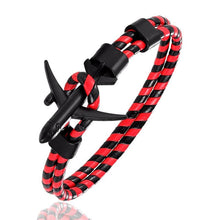 Load image into Gallery viewer, Modern Fashion Elegant Airplane Anchor Luxury Bracelets For Women Charm Leather Amazing Bracelets For Men Metal Hooks Hope homme jewelry Aviation style
