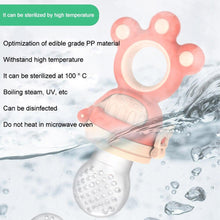 Load image into Gallery viewer, Modern Rotary Seal Non Slip Home Safe Baby Fruit Feeder Pacifier Fresh Food Bite Bag Soft Silicone Teething Toy For baby and Kids
