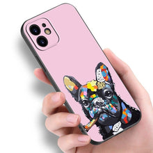 Load image into Gallery viewer, Cute Frenchie Puppy Phone Case For Iphone 14 13 12 Mini 11 Pro Max 7 8 Xr X Xs 7 8 Plus Se 2020 2022 Cover Cute Slim Phone Transparent Soft Elastic Silicone Cover
