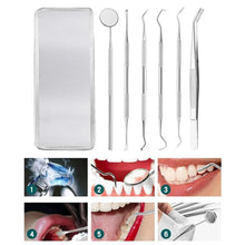 Load image into Gallery viewer, 6pc Dental Hygiene Tool Kit Dentist Tartar Scraper Scaler Dental Equipment Calculus Plaque Remover Teeth Cleaning Oral Care Tool
