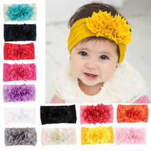 Load image into Gallery viewer, Cute 1PCS Baby Girls Lotus Flower Nylon Headband Knot Elastic Newborn Toddler Headwraps Kids Hair Accessories Gifts

