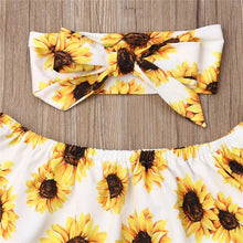 Load image into Gallery viewer, 3 Pcs Outfit Clothes Cute   Sunflower Top  Pants  Fashion Casual Suit Perfect For Baby
