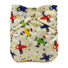 Load image into Gallery viewer, Modern Printed Bamboo Charcoal Inner Pocket Diaper For Baby Reusable Cloth Diaper Nappies With Double Leg Gusset In Modern Printed Design For Baby and Kids
