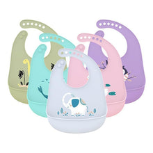 Load image into Gallery viewer, Trend NEW Baby Adjustable Picture Waterproof Saliva Dripping Soft Silicone Bibs For Girls and Boys Kids
