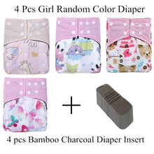 Load image into Gallery viewer, Reusable Waterproof Diaper Baby Bamboo Charcoal Diaper One Size Pocket Baby Nappies For Kids Set

