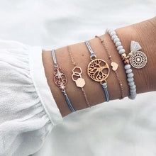 Load image into Gallery viewer, Modern Fashion New Luxury Different Style Elegant Elephant Tree Of Life Tassel Chain Bracelet Sets For Women Jewelry Trend Sets For Her

