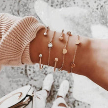 Load image into Gallery viewer, Bohemian Gold Tassel Bracelets For Women Summer Shell Clear Crystal Stone Luxury Jewelry
