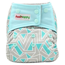 Load image into Gallery viewer, Colorful Modern Baby Cloth Diaper Bamboo Charcoal Nappy All-in-one Diapers sewn 3 Layers Micro fleece Insert Inside Reusable Diaper For Baby and Kids For Unlimited Use

