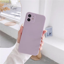 Load image into Gallery viewer, Soft Silicone Candy Color Phone Case For iPhone 13Mini iPhone 14Pro Max Ultra Thin Shockproof Cover Solid Color Shockproof Silicone Case For iPhone
