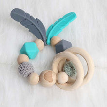 Load image into Gallery viewer, Modern Wood Pacifier Clip Chain Holder Nipples Pacifier Clips Pacifier Teether Teething Toy Cartoo Wooden Bracket For Pacifier For Kids
