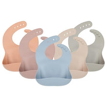 Load image into Gallery viewer, Solid Silicone Bibs Baby Feeding Saliva Towel Waterproof Soft Cloths Bandana Lightweight Infant Bibs
