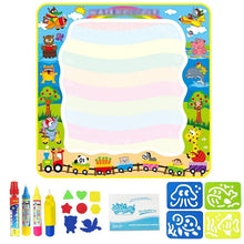 Load image into Gallery viewer, Coolplay 100x100cm Magic Water Drawing Mat Doodle Mat &amp; 4 Drawing Pens &amp; 1 Stamps Set Painting Board Educational Toys for Kids
