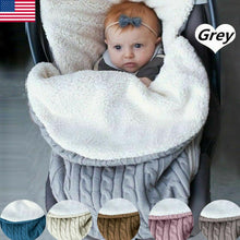 Load image into Gallery viewer, Warm Baby Blanket Knitted Newborn Swaddle Wrap Soft Sleeping Bag Footmuff Cotton Envelope For Stroller Accessories For Baby
