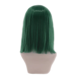 Synthetic Hair Short Wig With Bangs Cosplay Wigs For Women Straight Bob Wig Korean Pink Red Brown Blue Green White Purple Grey