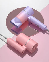 Load image into Gallery viewer, Folding Hairdryer With Carrying Bag Hot Air Anion Hair Care For Home MIni Travel Hair Dryer Blow Drier Portable Hair Brush Dryer
