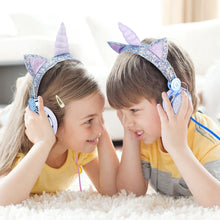Load image into Gallery viewer, Cute Unicorn Headphones 3D Stereo Music Kids Headphones With Microphone Girls Cell Phone Children's Wired Headset Gamer Gift
