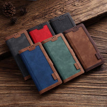 Load image into Gallery viewer, Luxury Magnetic Leather Flip Case For iPhone 14 13 12 Mini 11 Pro SE Card Holder Wallet Stand Cover Leather Wallet Flip Case Cover With Card And Cash Slot 360 Full Body Protection
