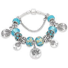 Load image into Gallery viewer, Elegant Modern Amazing Fashion New Luxury Silver Tree of Life Fashion Bracelet Green Leaf Crystal Charm Bracelet
